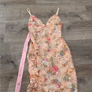 Floral Sequin Mini Dress